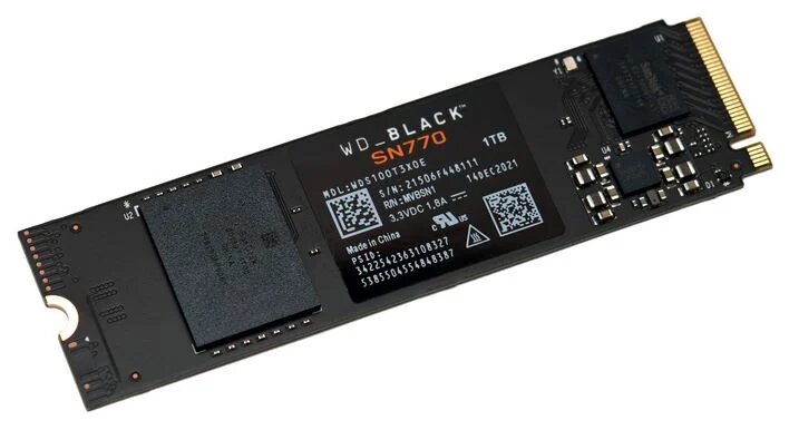 Disco Solido Wester Digital Black SN770 M.2 2280 SSD NVMe 1Tb, PCIe 4.0 Gen4, hasta 5150 Mb/s en lectura y escritura