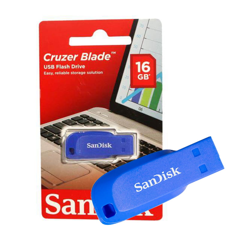 Flash Memory Sandisk Cruzer Blade 16Gb, Usb, Azul