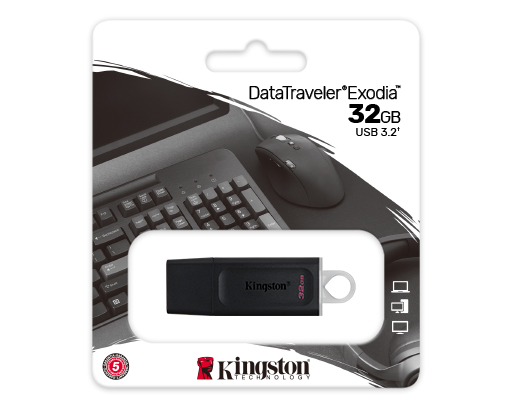 Flash Memory Kingston Data Travel Exodia DTX 32Gb, Usb, 3.2 Gen1; Negro Gris