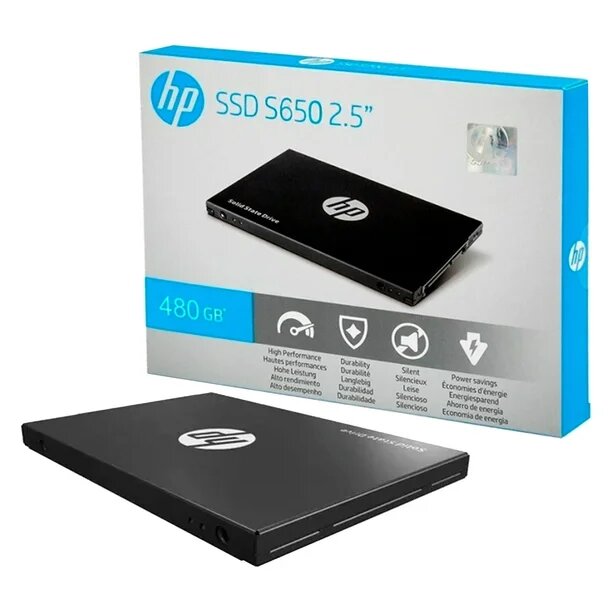 Disco Solido HP S650 SSD 480GB, Interno 2.5Inc, Sata III 6Gb/s; Lectura 560Mb/s, Escritura 500Mb/s