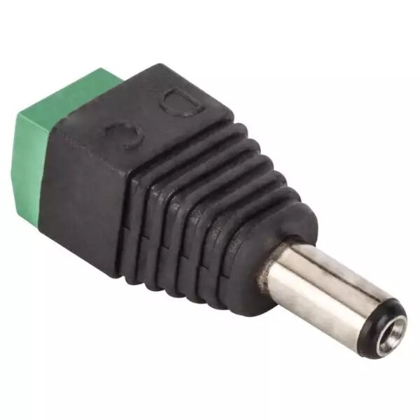 Adaptador de Energía Plug DC macho a Bornera de 2 Pines para Cámaras de Vigilancia CCTV