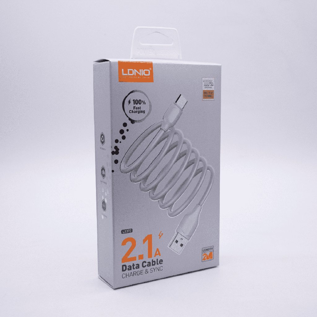 Cable LDNIO LS372 de 2.1A, para transmisión de datos y carga rápida, 2Mts