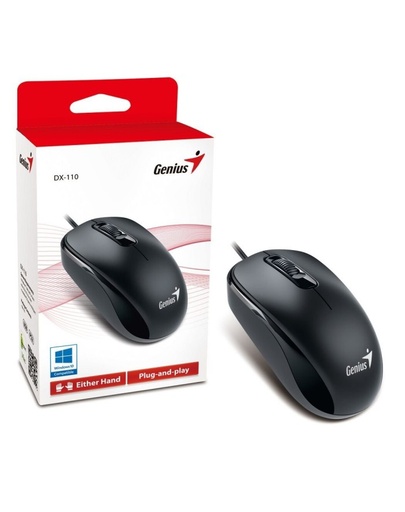 Mouse Genius Dx-110 Usb Negro G5, 3 Botones, 1000dpi,Windows, Mac