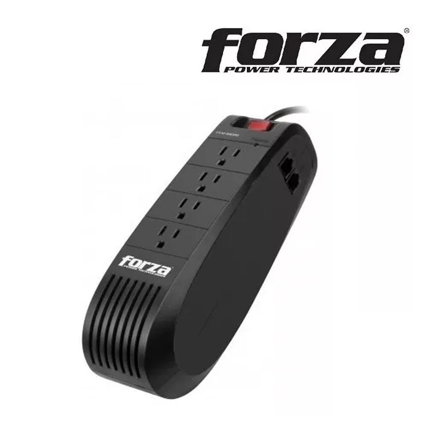 Regulador Forza AVR FVR1001 Interactiva 1000VA/500W, 4 salidas, 1 entrada y 1 salida RJ11, voltaje 115V