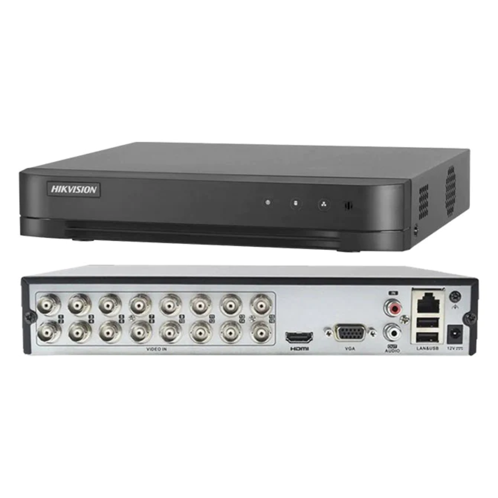 DVR HikVision DS-7216HGHI-M1(C);  16 Canales, H.265, UP to 1080P Lite - Hdmi - Vga - 2 Usb – Soporte Disco Duro hasta  32TB (no incluye), Audio Via Coaxial