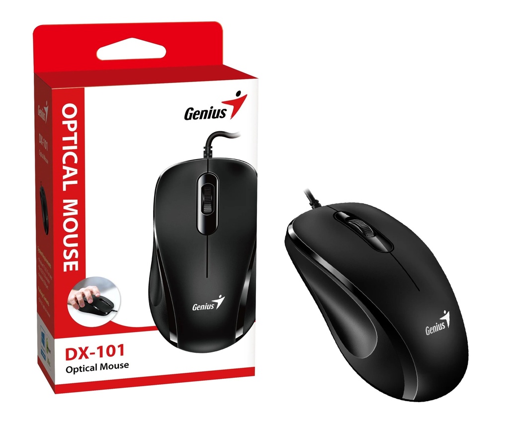 Mouse Genius DX-101 USB, 3 Botones, 1000dpi, compatible: Windows, MacOSx