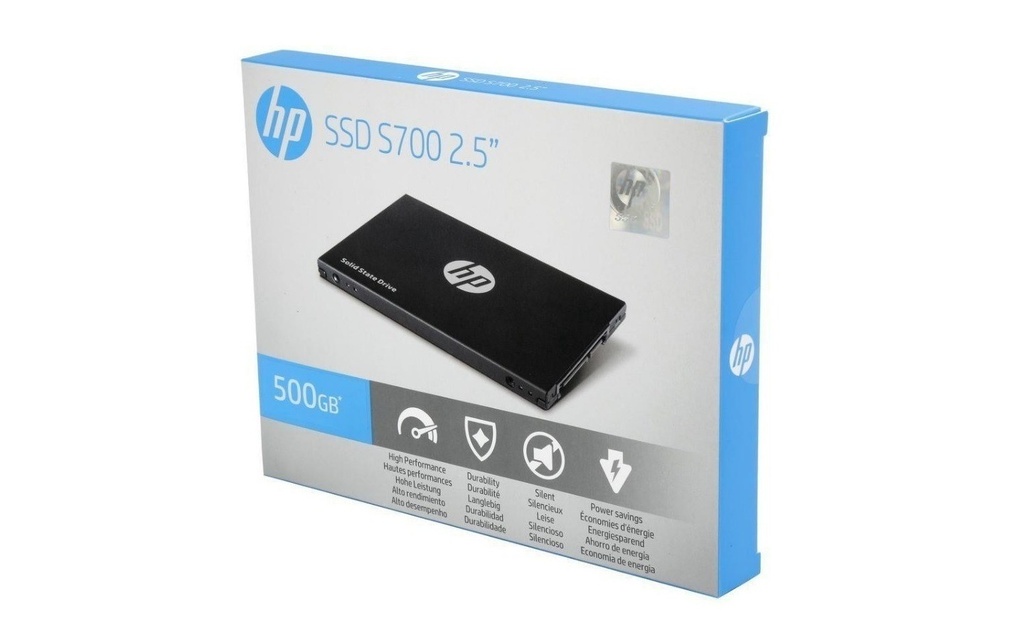 Disco Solido HP S700 SSD 500Gb, Interno 2.5Inc, Sata III 6Gb/s; Lectura 555Mb/s, Escritura 515Mb/s