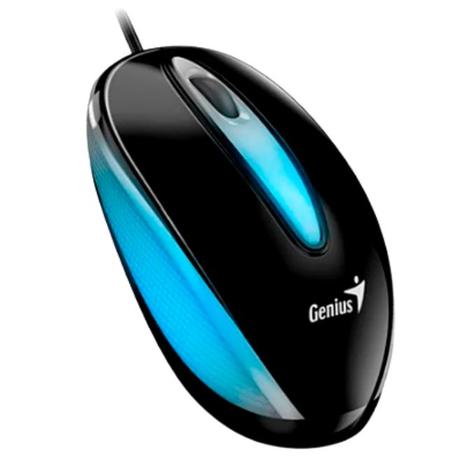 Mouse Genius DX-Mini 3 botones con luz intermitente, USB compatible Windows, Linux Mac para PC y Laptop