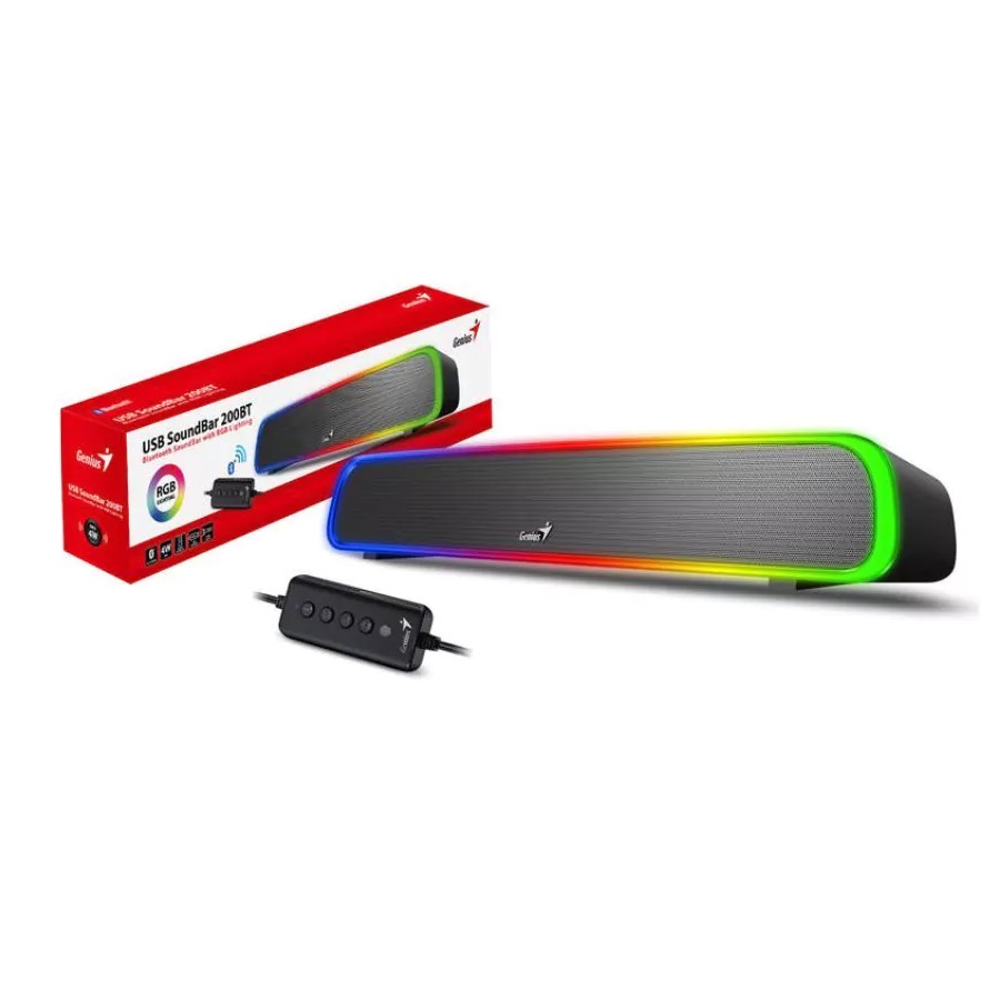 Parlante Genuis SoundBar 200 USB NEGRO RGB/ BT