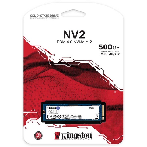 [SSDKINGSTONV2M.2500GB] Disco Solido Kingston NV2 M.2 2280 SSD NVMe 500Gb PCIe 4.0 Gen 4x4