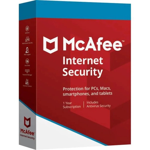 [ANTMCFIS01] Licencia Original Antivirus McAfee Internet Security, para 1 PC, 1 año, Digital Global 