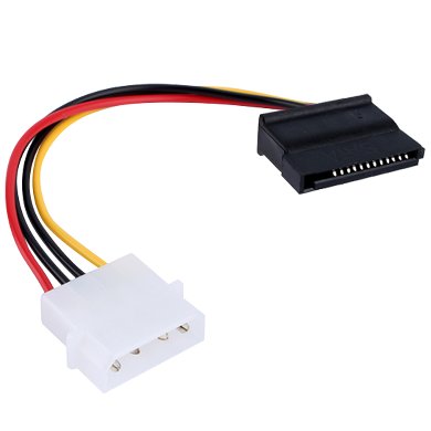 [POWERCBIDEASATA01] Cable de poder IDE a Sata para Disco duro, DVD writer, PC, adaptador a la fuente, 15cm