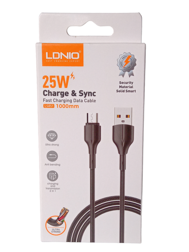 Cable LDNIO LS851 25W / 2.4A, 1Mt, Cordon