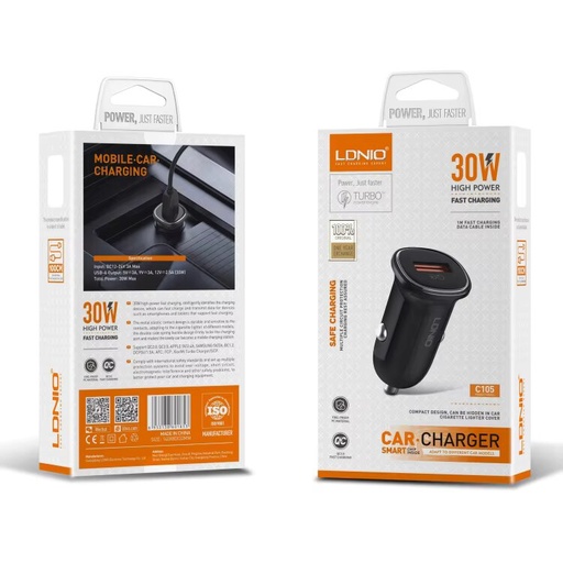 [CHARGERLDNC105TC] Cargador Vehicular LDNIO LS842 25W / 2.4A de 1 puerto, USB 